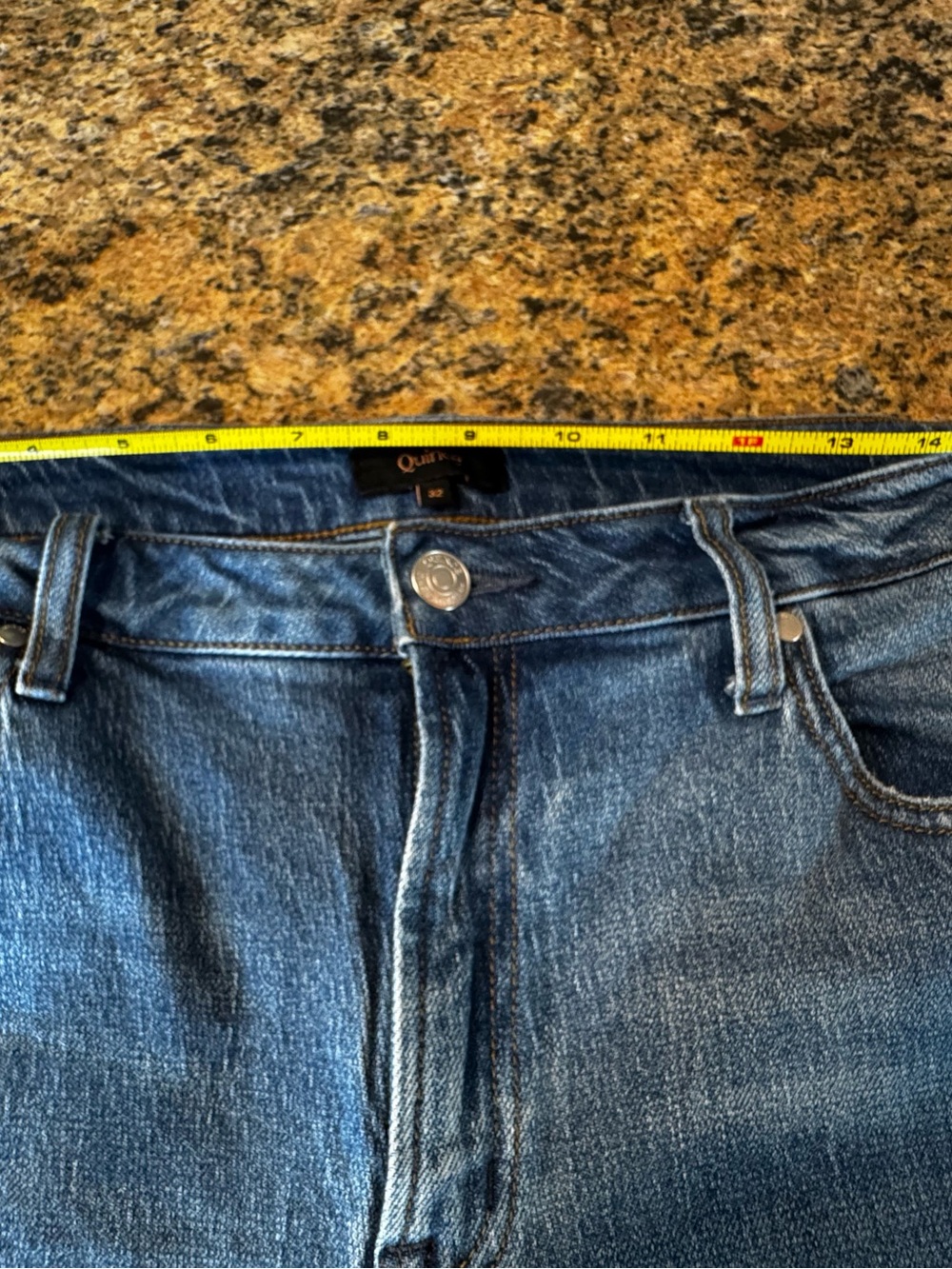 Quince Comfort Stretch High Rise Relaxed Straight Jeans Womens 32 Blue Organic - Picture 11 of 13